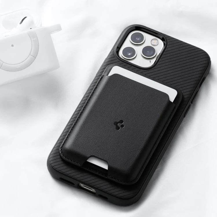 Portfel SPIGEN VALENTINUS MagSafe Card Holder (czarny)