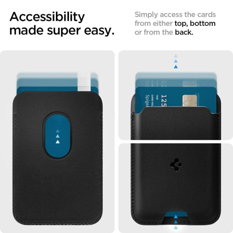 Portfel SPIGEN VALENTINUS MagSafe Card Holder (czarny)