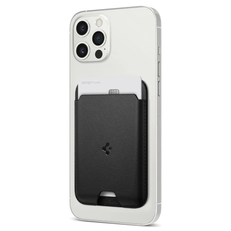 Portfel SPIGEN VALENTINUS MagSafe Card Holder (czarny)