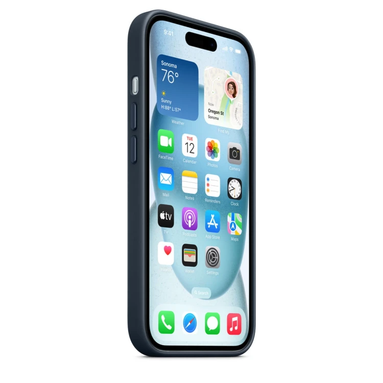 Etui Apple iPhone 15 FineWoven Case with MagSafe - Pacific Blue (głębia oceanu)