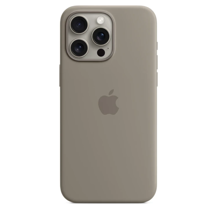 Etui Apple iPhone 15 Pro Max Silicone Case with MagSafe - Clay (popielaty brąz)