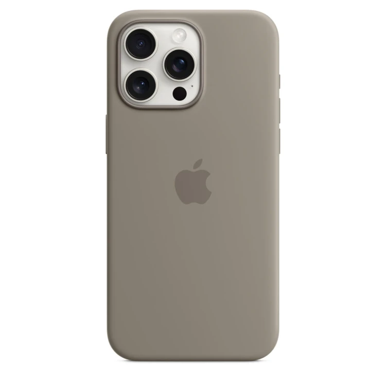 Etui Apple iPhone 15 Pro Max Silicone Case with MagSafe - Clay (popielaty brąz)