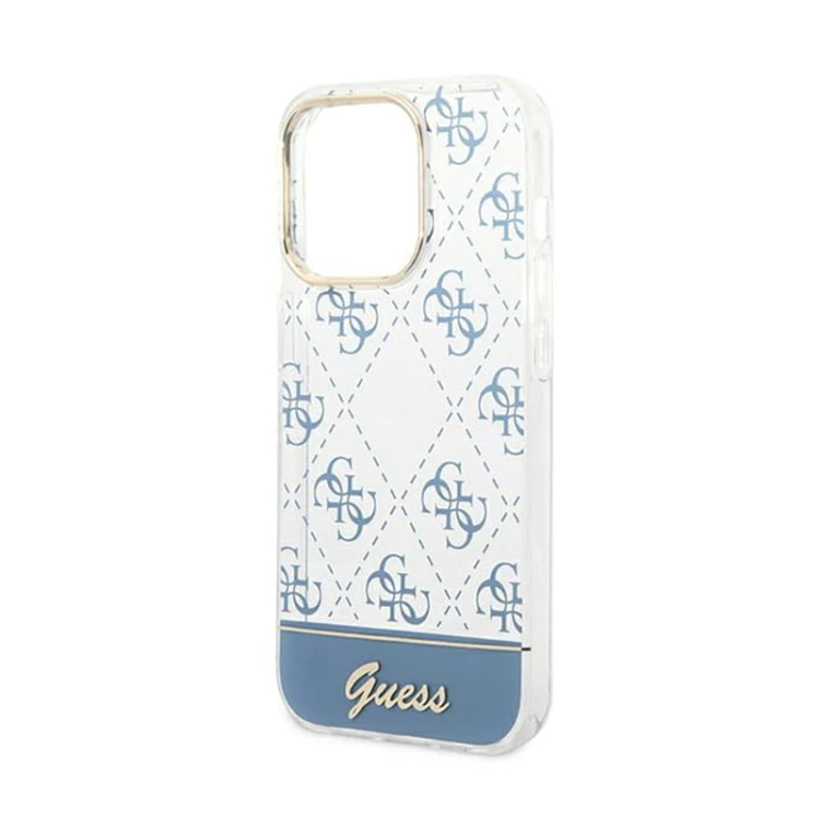 Etui GUESS Stripe Script Logo iPhone 14 Pro Max (niebieski)