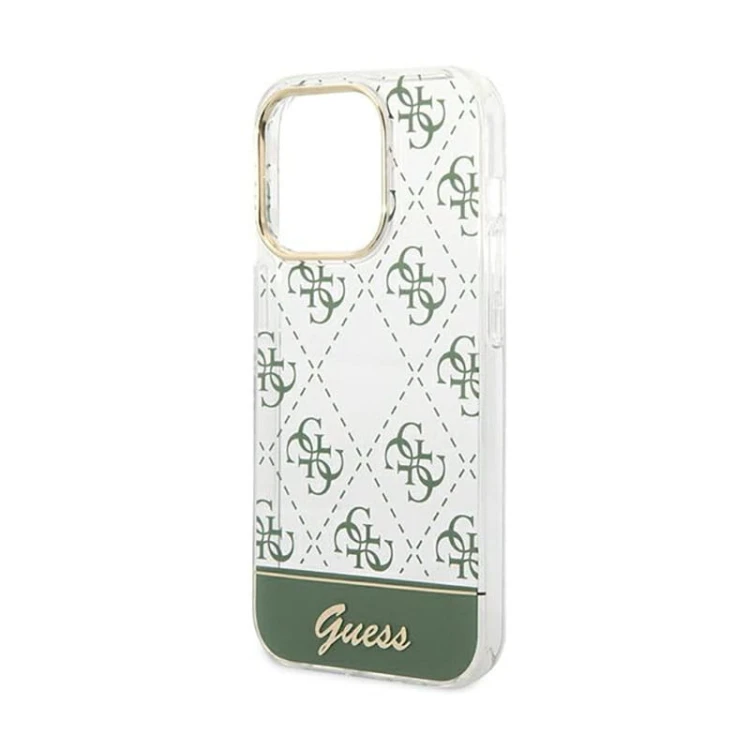 Etui GUESS Stripe Script Logo iPhone 14 Pro Max (zielony)