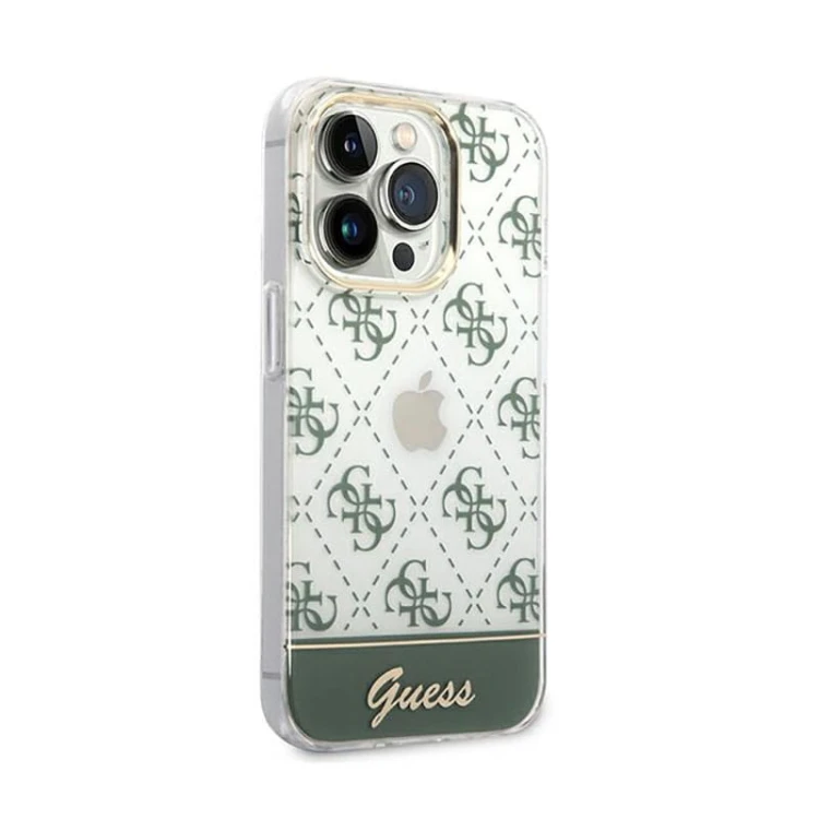 Etui GUESS Stripe Script Logo iPhone 14 Pro Max (zielony)