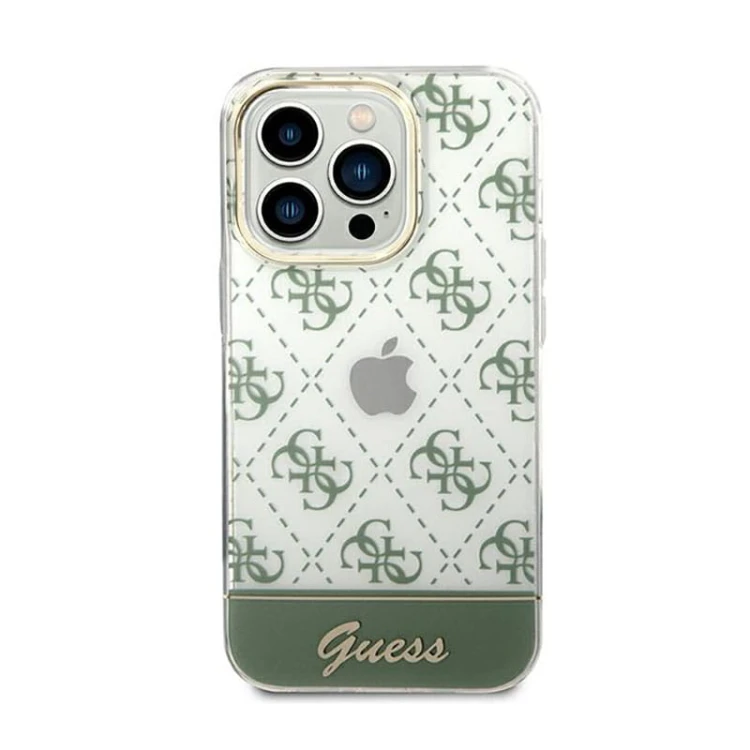 Etui GUESS Stripe Script Logo iPhone 14 Pro Max (zielony)