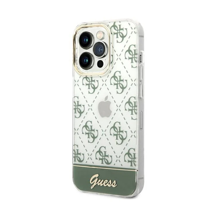 Etui GUESS Stripe Script Logo iPhone 14 Pro Max (zielony)