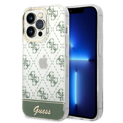Etui GUESS Stripe Script Logo iPhone 14 Pro Max (zielony)