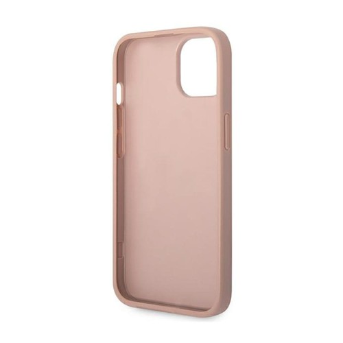 Etui GUESS Saffiano Metal Logo Stripes iPhone 14 (różowy)