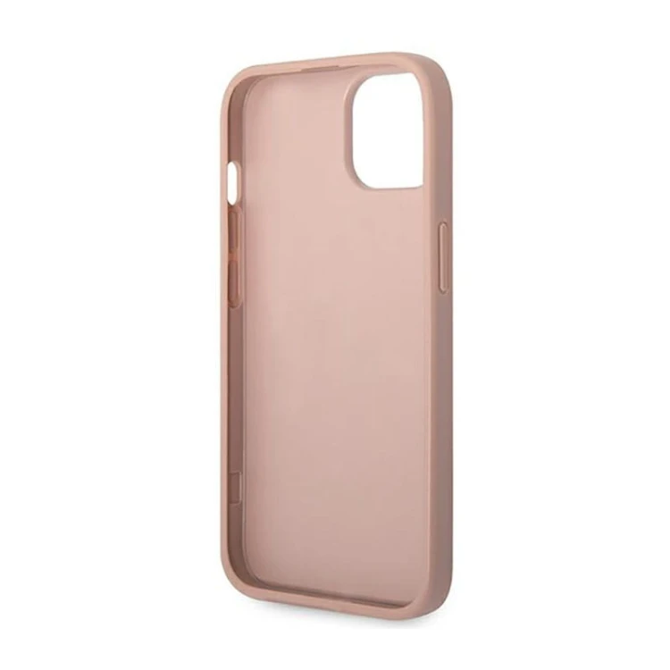 Etui GUESS Saffiano Metal Logo Stripes iPhone 14 (różowy)