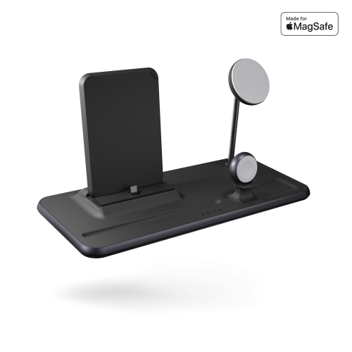 Ładowarka bezprzewodowa z podstawką Zens Aluminium 4-in-1 MagSafe iPad (czarna)