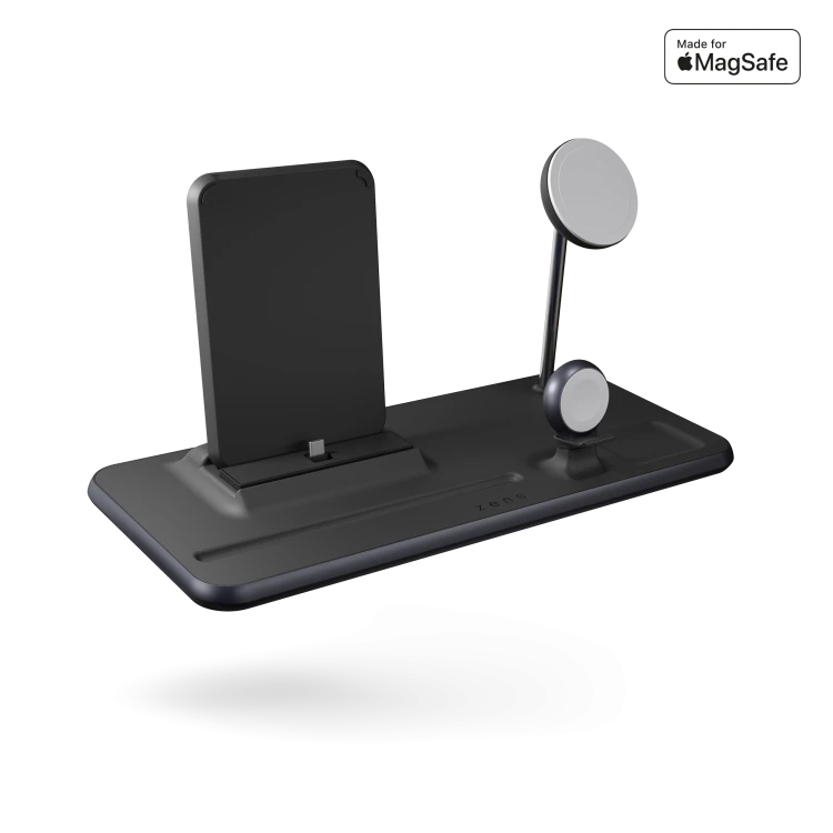 Ładowarka bezprzewodowa z podstawką Zens Aluminium 4-in-1 MagSafe iPad (czarna)