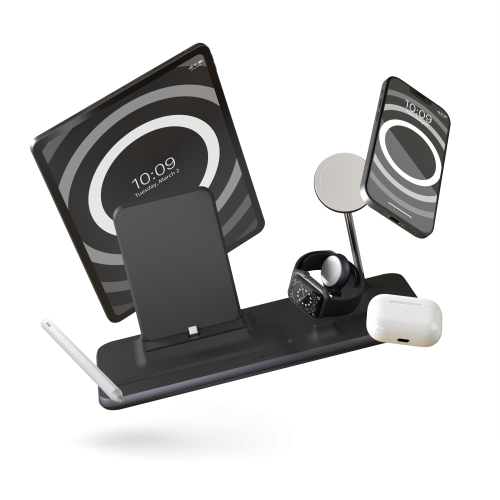 Ładowarka bezprzewodowa z podstawką Zens Aluminium 4-in-1 MagSafe iPad (czarna)