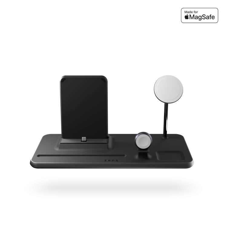 Ładowarka bezprzewodowa z podstawką Zens Aluminium 4-in-1 MagSafe iPad (czarna)