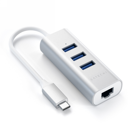 Adapter Satechi Aluminium Hub 2in1 USB-C 3-Port HUB