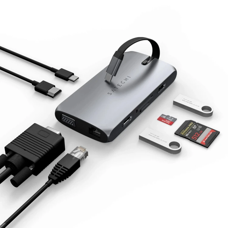 Adapter SATECHI on the go USB-C Hub (szary)