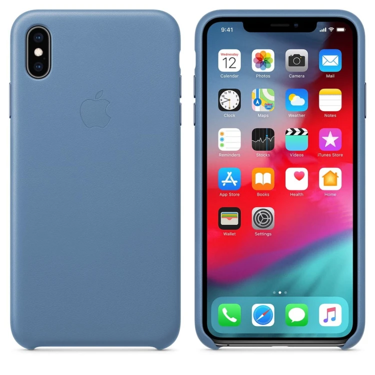 Etui Apple iPhone Xs Max skórzane (chabrowe)