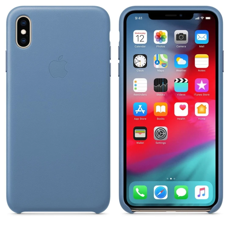 Etui Apple iPhone Xs Max skórzane (chabrowe)