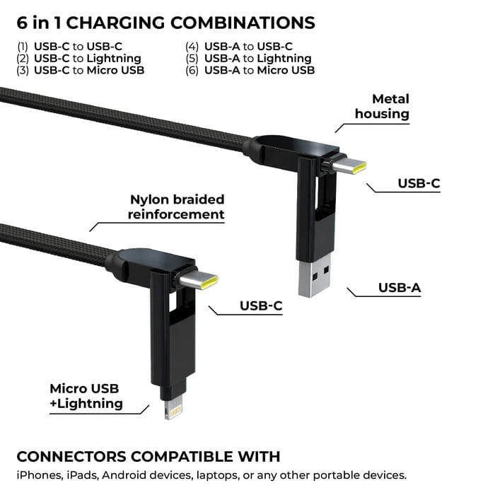 Kabel Rolling Square inCharge XL 2m USB-C uniwersalny (czarny)