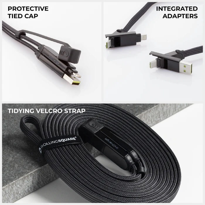 Kabel Rolling Square inCharge XL 2m USB-C uniwersalny (czarny)
