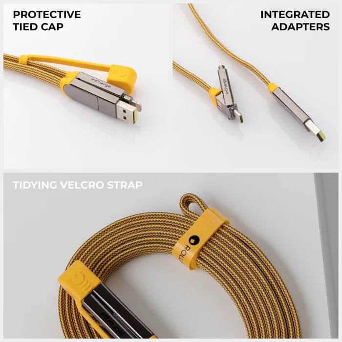 Kabel Rolling Square inCharge XL 2m USB-C uniwersalny (żółty)