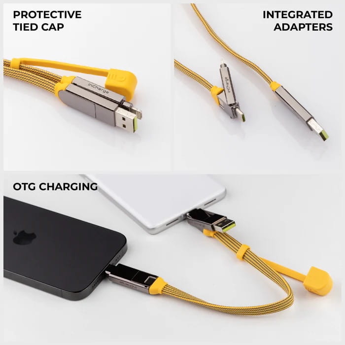 Kabel Rolling Square inCharge XL 30cm USB-C uniwersalny (żółty)