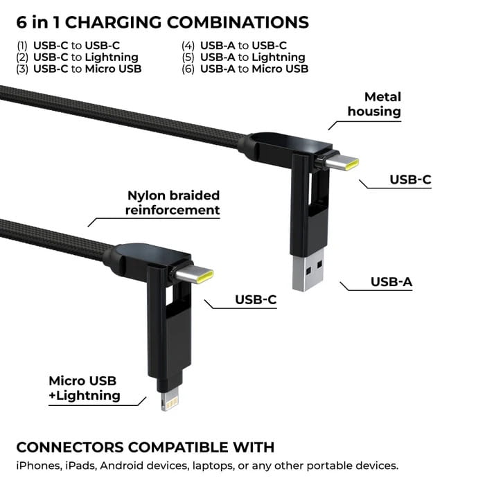 Kabel Rolling Square inCharge XL 3m USB-C uniwersalny (czarny)