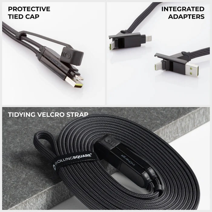Kabel Rolling Square inCharge XL 3m USB-C uniwersalny (czarny)