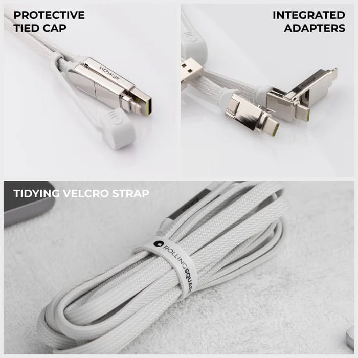 Kabel Rolling Square inCharge XL 3m USB-C uniwersalny (biały)