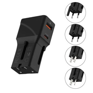 Zasilacz Rolling Square Travel USB-C PD + USB-A 20W (czarny)