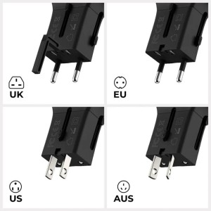 Zasilacz Rolling Square Travel USB-C PD + USB-A 20W (czarny)