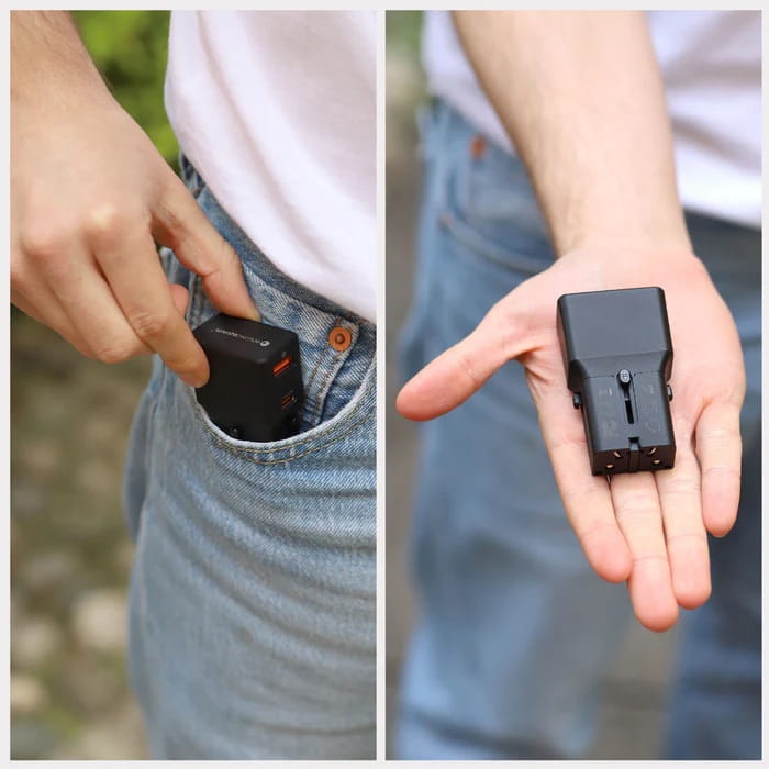 Zasilacz Rolling Square Travel USB-C PD + USB-A 20W (czarny)