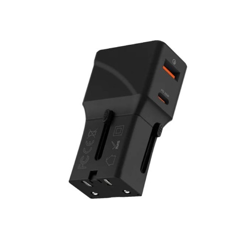 Zasilacz Rolling Square Travel USB-C PD + USB-A 20W (czarny)