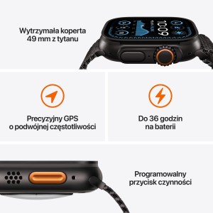 Apple Watch Ultra 2 GPS + Cellular 49mm Black Titanium with Black (czarny) Trail Loop