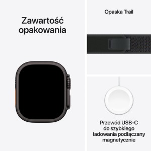 Apple Watch Ultra 2 GPS + Cellular 49mm Black Titanium with Black (czarny) Trail Loop