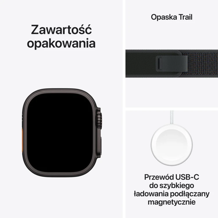 Apple Watch Ultra 2 GPS + Cellular 49mm Black Titanium with Black (czarny) Trail Loop