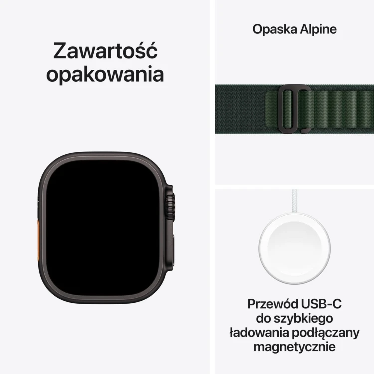 Apple Watch Ultra 2 GPS + Cellular 49mm Black Titanium with Dark Green Alpine Loop