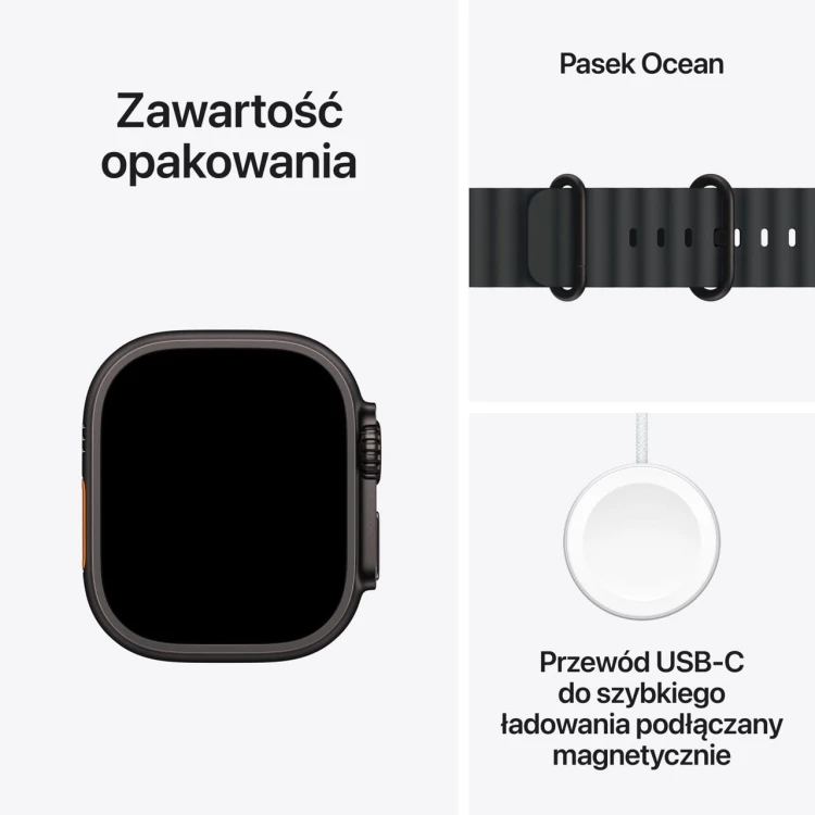 Apple Watch Ultra 2 GPS + Cellular 49mm Black Titanium with Black (czarny) Ocean Band