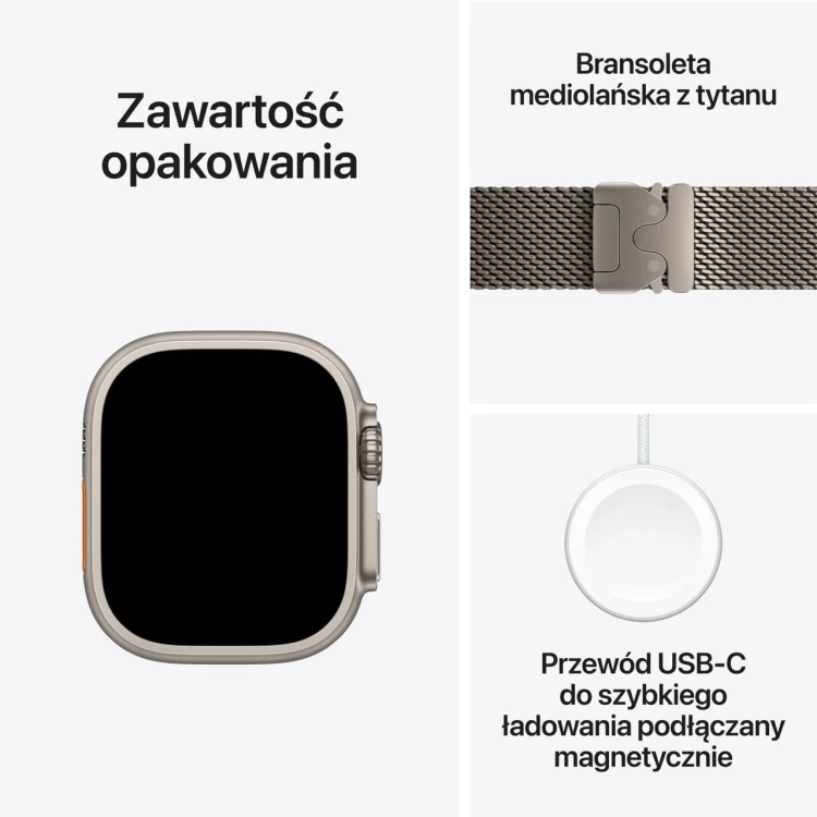 Apple Watch Ultra 2 GPS + Cellular 49mm Natural Titanium with Natural Titanium Milanese Loop