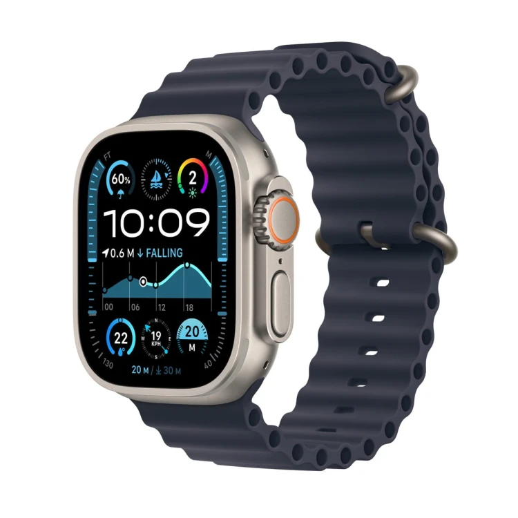 Apple Watch Ultra 2 GPS + Cellular 49mm Natural Titanium with Navy Ocean Band