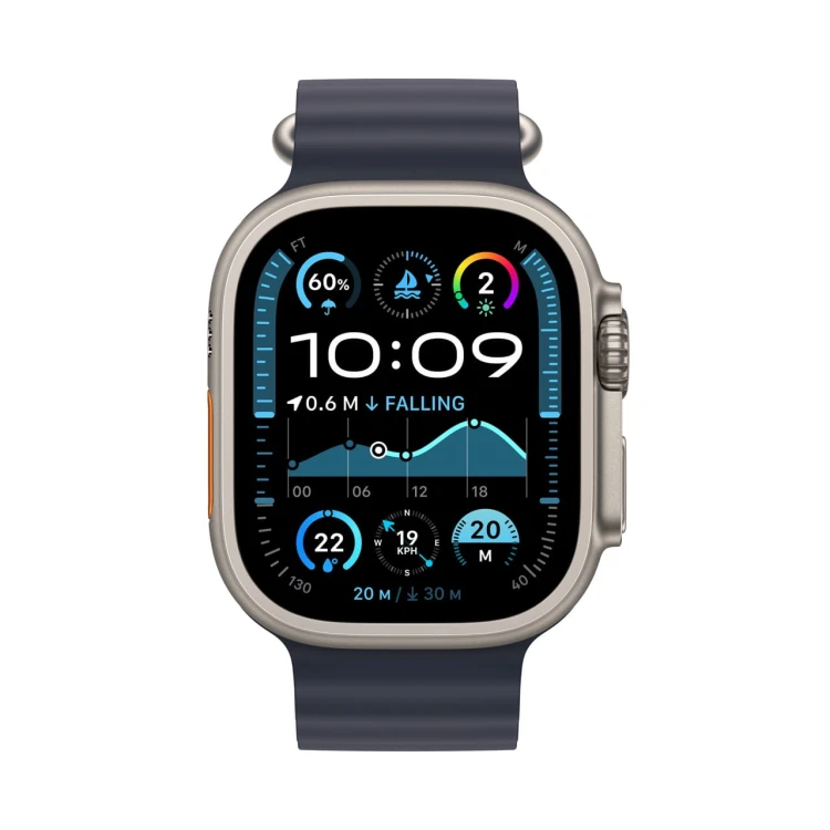 Apple Watch Ultra 2 GPS + Cellular 49mm Natural Titanium with Navy Ocean Band