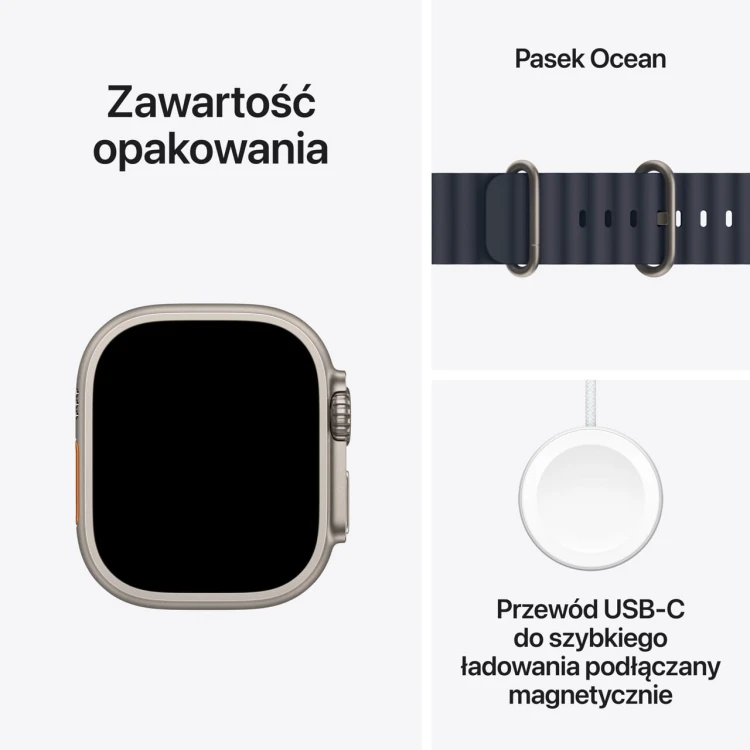 Apple Watch Ultra 2 GPS + Cellular 49mm Natural Titanium with Navy Ocean Band