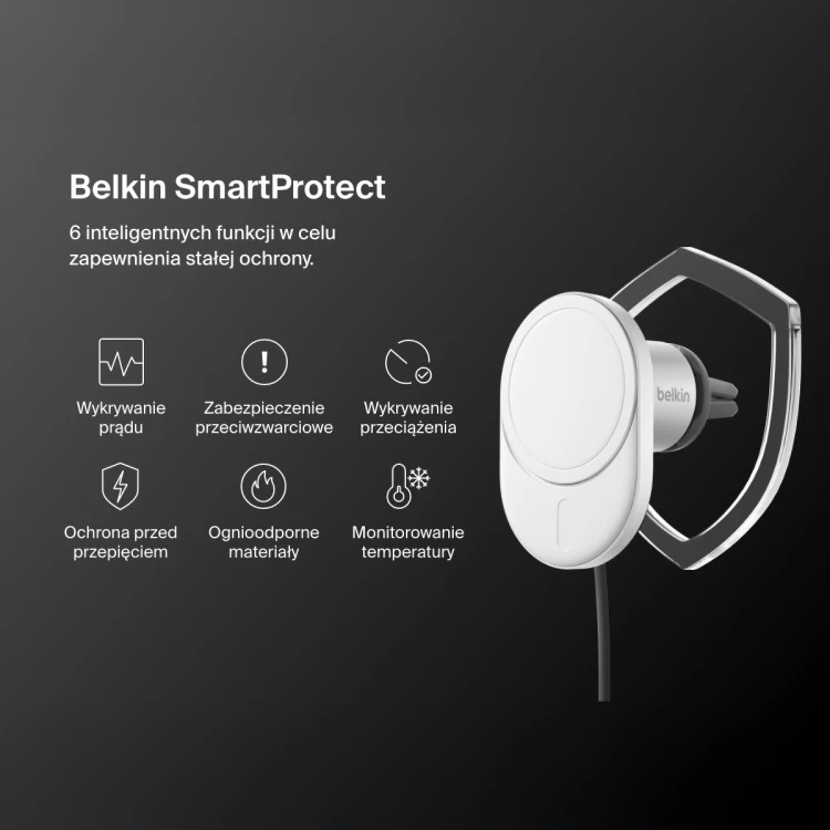Ładowarka samochodowa magnetyczna Belkin Qi2.0 15W