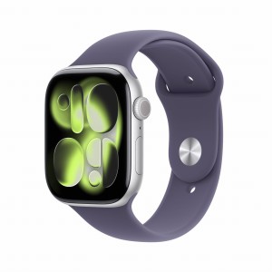 Zegarek Apple Watch Series 11 GPS + Cellular 42mm Silver Aluminium Case with Purple Fog Sport Band - S/M