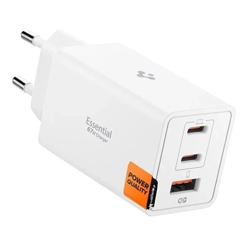 Spigen 2xUSB-C PD 1xUSB-A GaN 67W (biały)