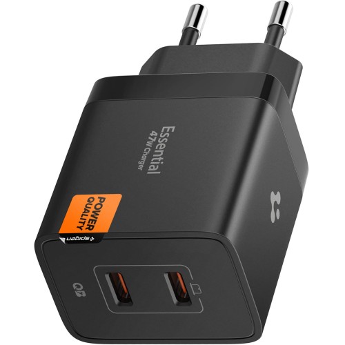 Spigen 2xUSB-C PD GaN 47W (czarny)