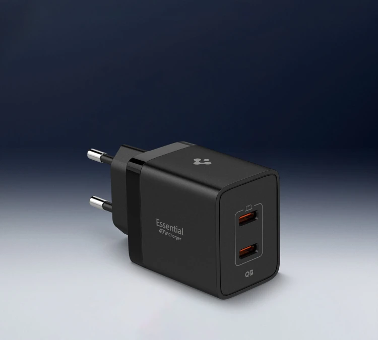 Spigen 2xUSB-C PD GaN 47W (czarny)