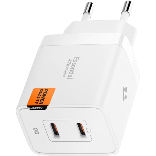 Spigen 2xUSB-C PD GaN 47W (biały)