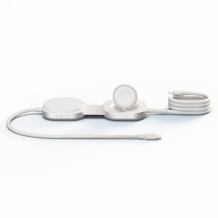 Ładowarka bezprzewodowa Zens Charging Cable USB C-C Pro 3w1 (biały)