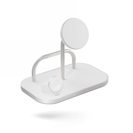 Ładowarka bezprzewodowa Qi2 Zens Aluminium 4w1 (biała)